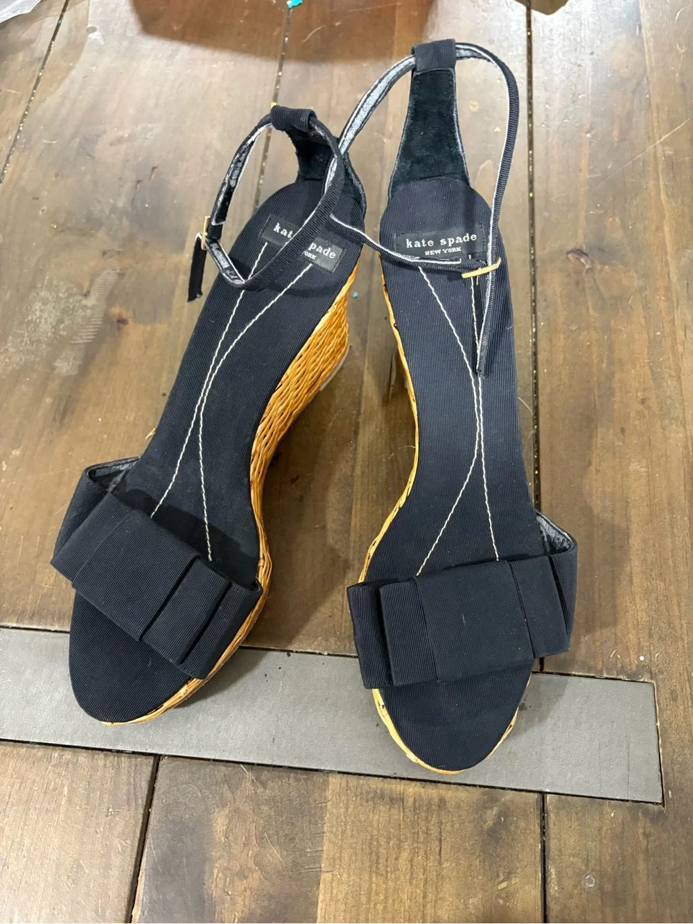 Y2K Kate spade grail 2005 wicker wedges